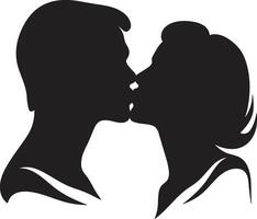 Celestial Harmony of Romantic Kiss Whispered Promises Emblem of Affectionate Connection vector
