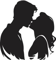 Intimate Whispers of Romantic Kiss Endless Passion Loving Duo Emblem vector