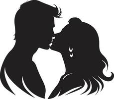Intimate Harmony ic Emblem of Affection Whispering Hearts of Tender Kiss vector