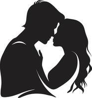 Tenderly United ic Kissing Couple Emblem Eternally Yours of Romantic Kiss vector