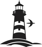 Coastal Harmony Beacon Lighthouse Emblem Seafaring Tower Radiance of Lighthouse vector