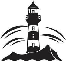 Harbor Watchtower Lighthouse in Elegant Guiding Star Emblem Nautical Lighthouse vector
