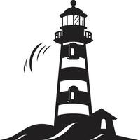 Guiding Star Emblem Nautical Lighthouse Coastal Beacon Majesty Lighthouse vector