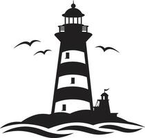 Coastal Sentry Elegance Nautical in Lighthouse Brilliance Emblem with vector