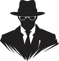 Noir Nobility Suit and Hat Sartorial Syndicate Mafia Crest in vector