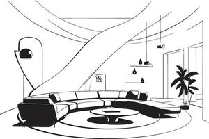 elegante vivo simetría pulcro negro s iluminar el armonioso de moderno casa interiores monocromo comodidad zonas s en negrita negro redefinir el contemporáneo estilo de casa interior vector