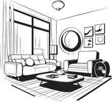 Interior Symmetry s in Bold Black Showcase the Harmonious of Modern House Interiors Contemporary Comfort Zones Sleek Black s Illuminate the Modern Sophistication of House Interi vector