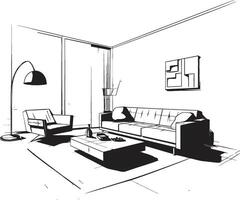 contemporáneo comodidad zonas pulcro negro s iluminar el moderno sofisticación de casa interior elegante vivo desvelado ic negro s definir el elegancia de moderno casa vivo sp vector