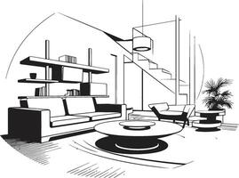 contemporáneo comodidad zonas pulcro negro s iluminar el moderno sofisticación de casa interior elegante vivo desvelado ic negro s definir el elegancia de moderno casa vivo sp vector