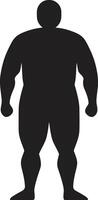 revolucionario Resiliencia un 90 palabra emblema para humano obesidad transformación elegancia en esfuerzo negro ic defendiendo anti obesidad medidas vector