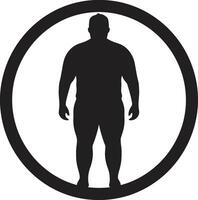 Reshape Reality Black Emblem Advocating Anti Obesity Movement Empowered Evolution A 90 Word Human for Obesity Awareness vector