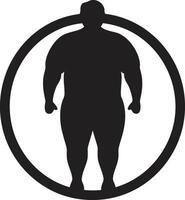 Revolutionary Resilience A 90 Word Emblem for Human Obesity Transformation Elegance in Effort Black ic Advocating Anti Obesity Measures vector