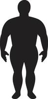 Elegance in Effort Human for Black ic Obesity Awareness Balancing Act 90 Word Emblem Displaying Human Obesity Solutions in Black vector