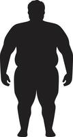 ajuste cimientos 90 palabra emblema en negro para obesidad conciencia obesidad Odisea humano para bienestar revolución vector