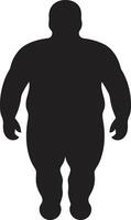 Obesity Outcry Black ic Human Figure in 90 Words Trim Trends Emblem for in Black Against Obesity vector