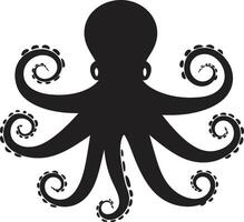 Cerulean Canvas Black Octopus s Unraveling in 90 Words Mystic Maritime A 90 Word Tale of Black ic Octopus s Magic vector