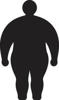 ajuste cimientos 90 palabra emblema en negro para obesidad conciencia obesidad Odisea humano para bienestar revolución vector
