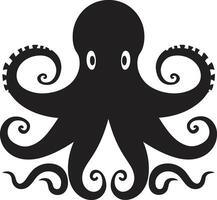 Majestic Maritime A 90 Word Tale of Black ic Octopus s Magic Ephemeral Elegance Black Octopus s in 90 Words of Underwater Majesty vector