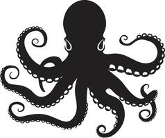 Inkwell Intricacies Black Octopus s Mastery Unveiled in 90 Words Sculpted Silhouettes A 90 Word Tale of Black ic Octopus s Brilliance vector