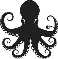 Tidal Elegance Black ic Octopus s 90 Word Symphony Infinite Inkwell A 90 Word Tale of Black Octopus s Brilliance vector