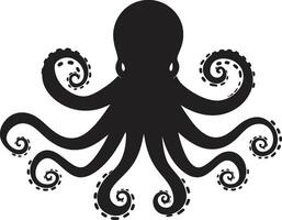 Ephemeral Elegance A 90 Word Tale of Black Octopus s Symphony Inkwell Intricacies Black Octopus s Mastery Unveiled in 90 Words vector
