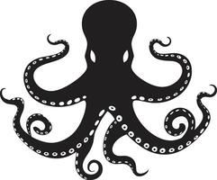 Sculpted Silhouettes A 90 Word Tale of Black Octopus Brilliance Aquatic Alchemy Black ic Octopus Tale in 90 Words vector