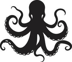 Inky Intricacies Black ic Octopus Diving into 90 Words of Mastery Cephalopod Chic 90 Word Octopus Emblem Unveiling Extravaganza vector