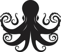 tentáculo tango 90 palabra negro ic pulpo emblema Costura un cuento pulcro mar espíritu pulpo con 90 palabras desenredando maestría vector