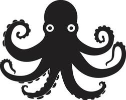Mystic Inkwell Black ic Octopus Crafted in 90 Words Cerulean Canvas A 90 Word Tale of Black Octopus Artistry vector
