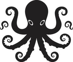 Marine Mosaic Black Octopus Emblem Creating a 90 Word Tapestry Cephalopod Couture 90 Word Octopus Unveiling Black Mastery vector