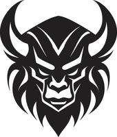 Modern Oni Mask Stylish Black with a Touch of Mystery Noir Oni Symbol Elegant for a Captivating Brand vector