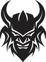 Intricate Oni Head Dark with a Mysterious Touch Mystical Oni Silhouette Contemporary Black vector