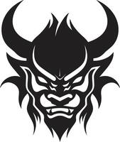 Contemporary Oni Noir Stylish for a Modern Identity Elegant Oni Graphic Noir Inspired Black for a Captivating vector