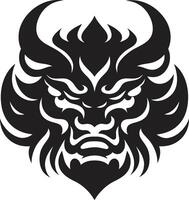 Contemporary Oni Chic Black Emblem for a Unique Identity Dark Oni Graphic Sleek Art with Japanese Influence vector