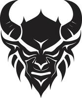 Dark Oni Head Stylish Black with a Mysterious Touch Contemporary Oni Symbol Sleek Art for a Bold Brand Identity vector