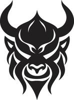 Intricate Oni Profile Stylish Black Emblem Shadowy Oni Head Contemporary Black vector