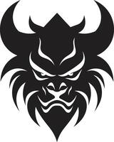 Black Oni Face Modern Symbol Sleek Oni Head Noir Inspired Black vector