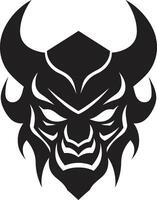 Oni Head Silhouette Modern Black Dark Oni Symbol Intricate Black vector