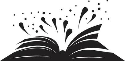 pulcro paginas desvelado noir negro con abierto libro Arte leyendo elegancia símbolo oscuro con abierto libro vector