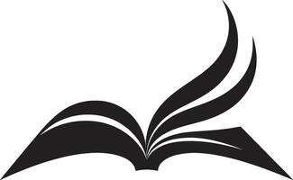 Reading Experience Symbol Sleek Black with Open Book Knowledge Unveiled Intricate Illustration with Book vector