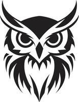 Wise Guardian Intricate Illustration in Noir Black Noir Owl Profile Sleek Black with a Touch of Mystery vector