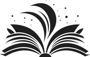 noir libro elegante negro ilustración con abierto libro leyendo experiencia emblema elegante negro con abierto libro vector