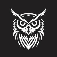 Contemporary Owl Silhouette Sleek Black for a Modern Look Mystical Nocturne Elegant Black Emblem with Owl Illustration vector