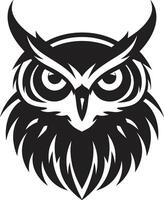 Noir Owl Profile Sleek Black with a Touch of Mystery Night Vision Stylish Art with Elegant Owl Emblem vector