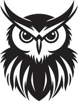 Wise Guardian Emblem Intricate Art with Noir Black Touch Noir Owl Silhouette Chic Black for a Captivating Brand vector