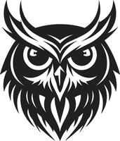 Eagle eyed Wisdom Stylish Owl Illustration Shadowed Owl Graphic Elegant Black with a Modern Twist vector