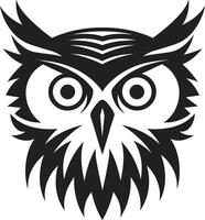 Noir Owl Profile Contemporary Illustration for a Striking Look Moonlit Owl Graphic Stylish Black with Elegant Art vector