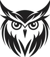 Moonlit Owl Graphic Contemporary for a Captivating Look Sleek Nocturnal Guardian Chic Black Owl Emblem vector