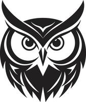 Wise Owl Silhouette Noir Inspired Black with Nocturnal Guardian Stylish Illustration with Elegant Owl Emblem vector