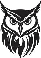 Wise Owl Symbol Elegant Illustration with a Mysterious Touch Dark Owl Silhouette Noir Inspired Black vector